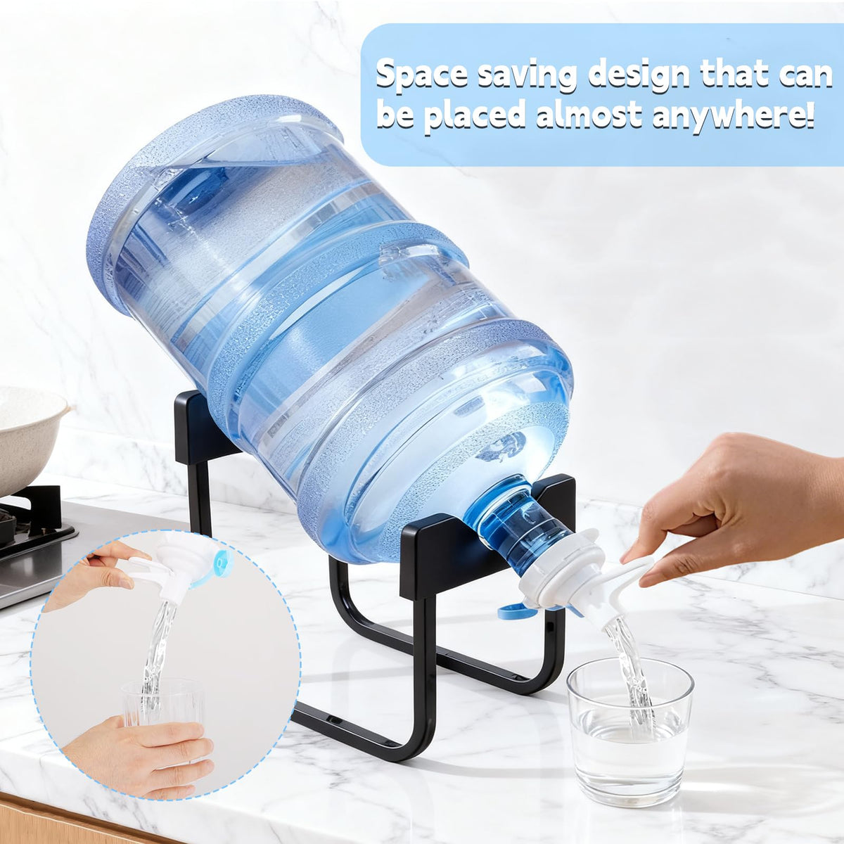 3-5 Gallon Water Jug Stand with Dispenser Valves F350588