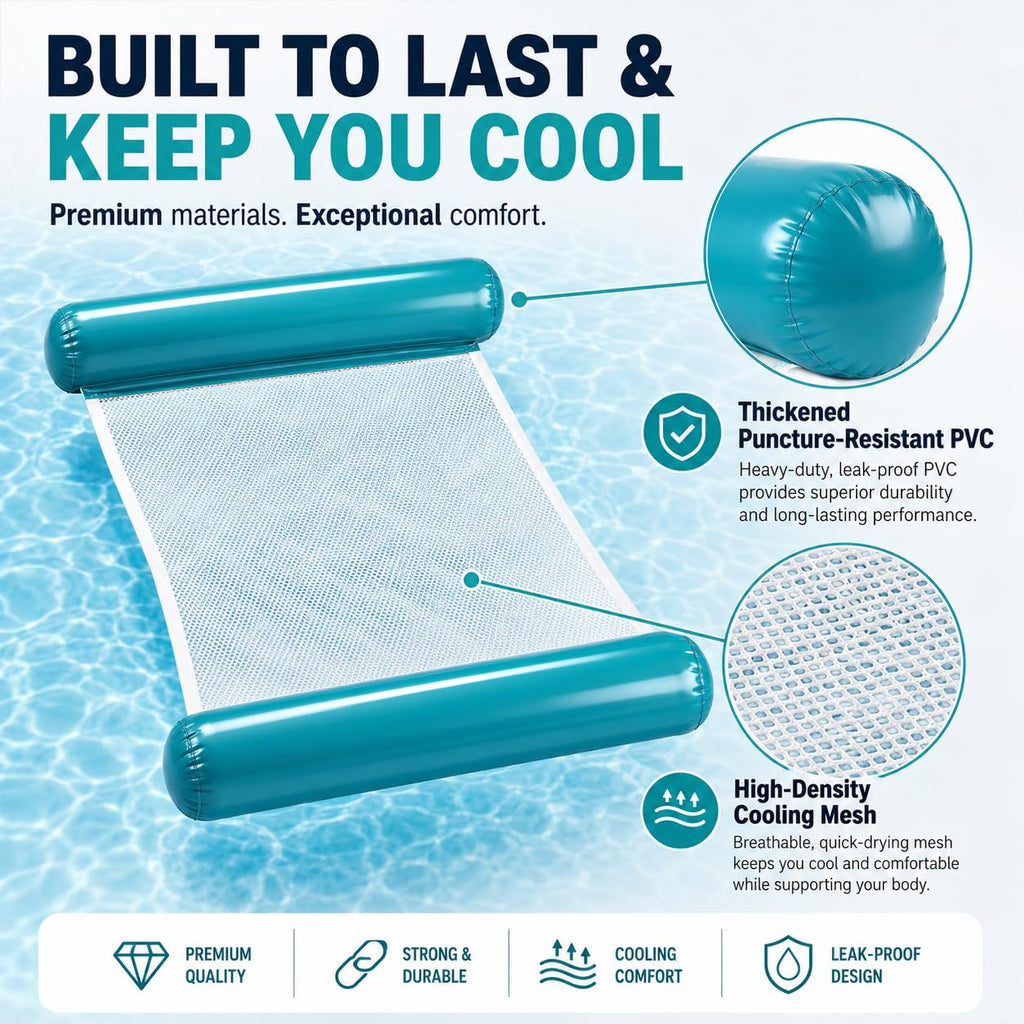 4-Pack Inflatable Pool Floats with Air Pump & Phone Pouch C39842