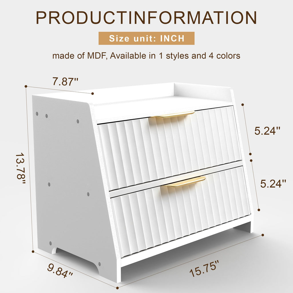 White Double Layer Wooden Bread Box A634071