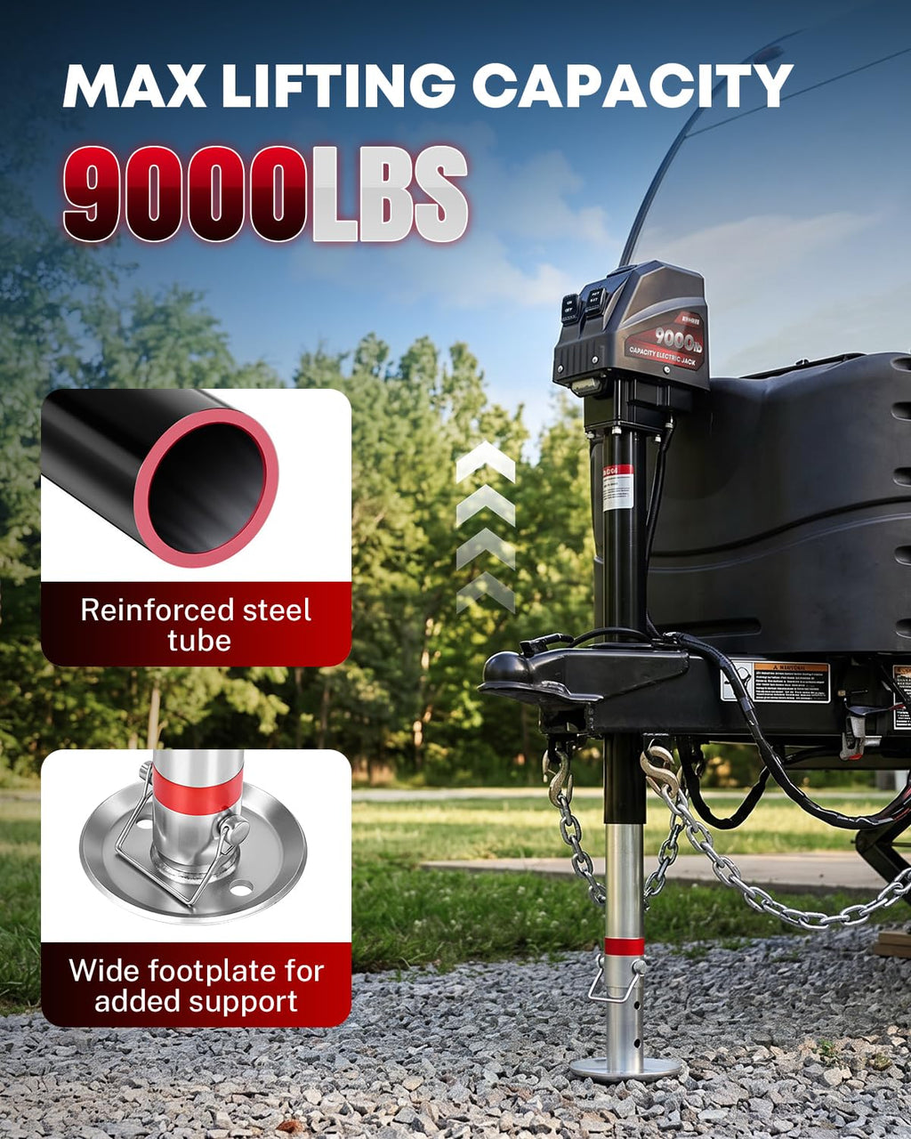 Electric Trailer Jack 9000 lbs 12V A-Frame H89272
