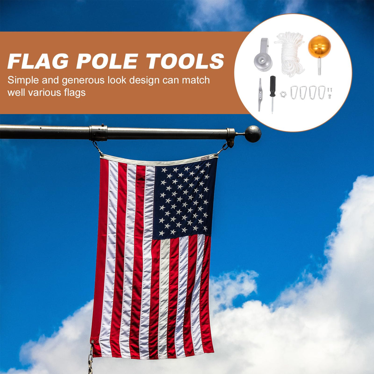Heavy Duty Flagpole Kit Metal Repair Parts E491
