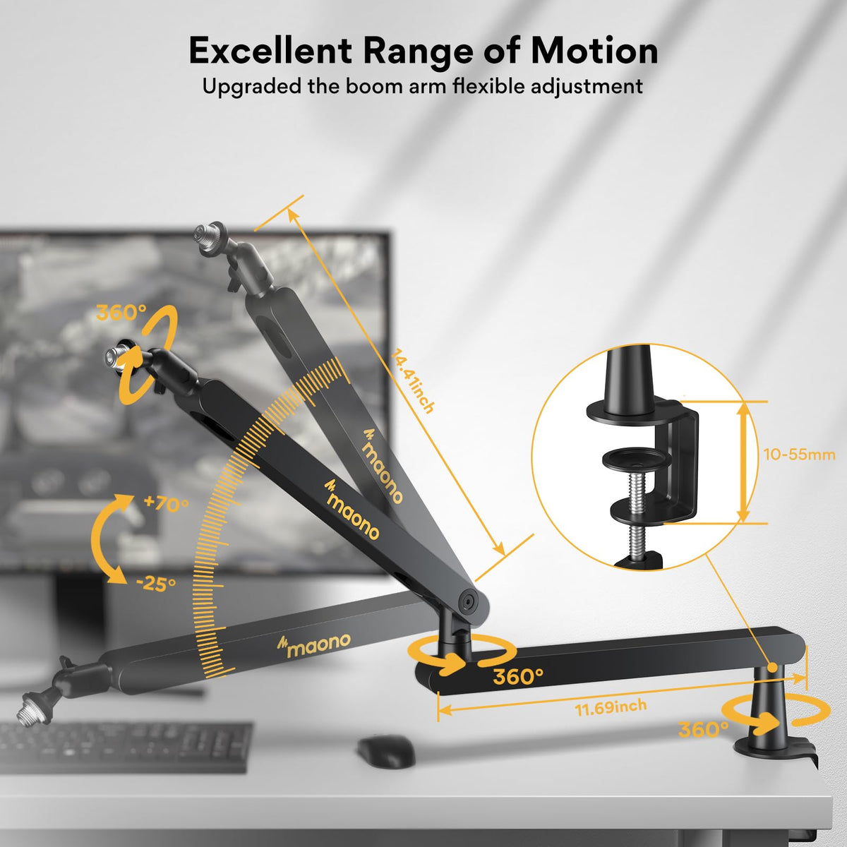 Wireless Gaming Microphone with Boom Arm U177632