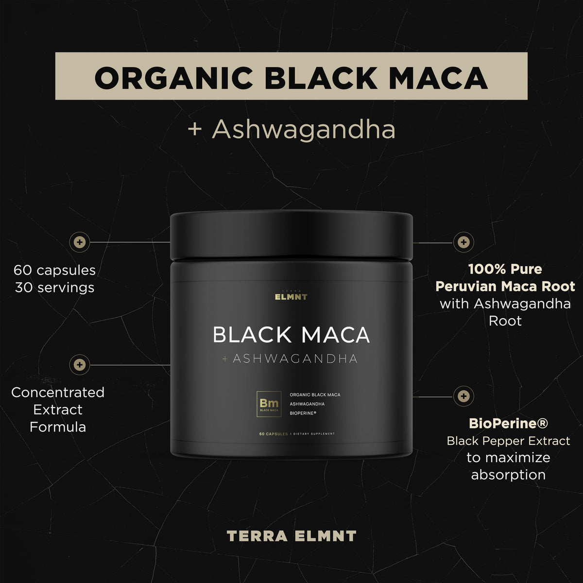 Organic Black Maca Root with Ashwagandha X4802