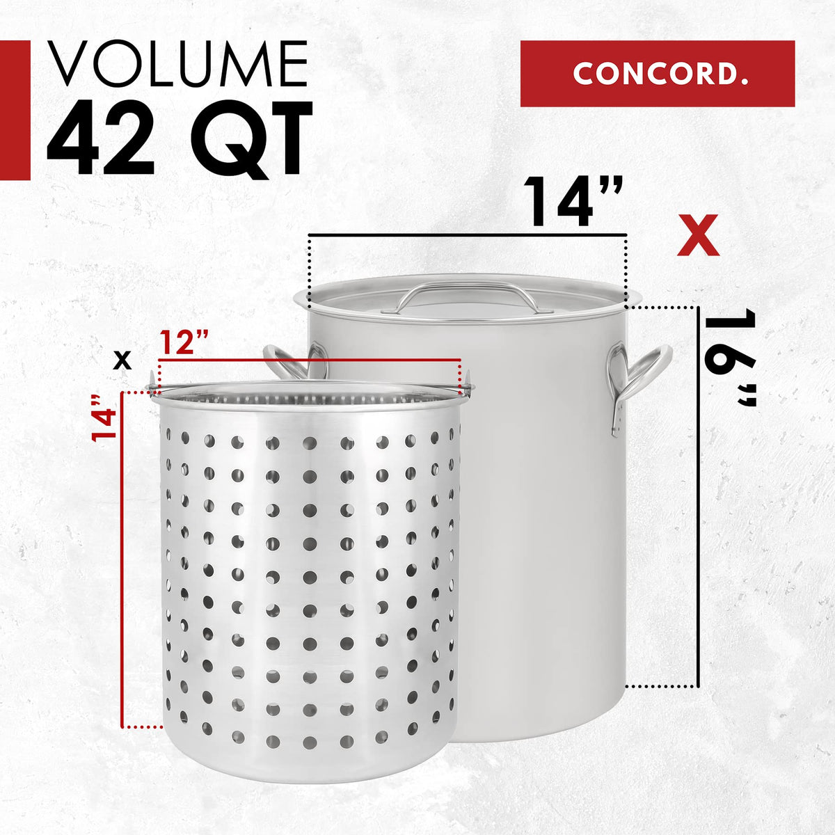 42 QT Stainless Steel Stock Pot with Basket H58348