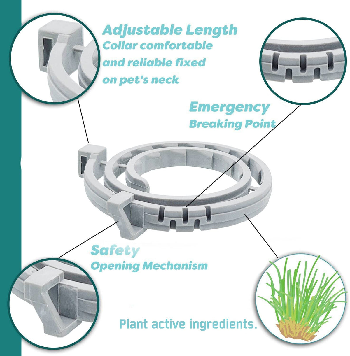 Flea and Tick Collar for Cats 12-Month Protection Waterproof 2 Packs B33532