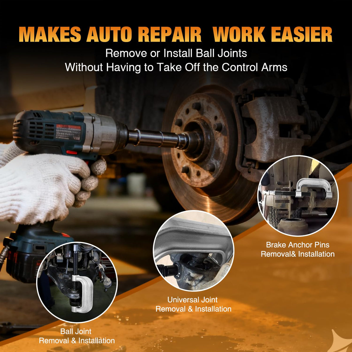 Ball Joint Press Kit with U-Joint and Brake Anchor Pin Tools O8914