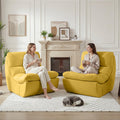 Set of 2 Yellow Anti Cat Scratch Bean Bag Chairs U4301