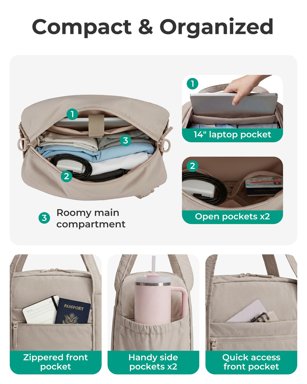 Expandable Travel Duffel Bag Set J199