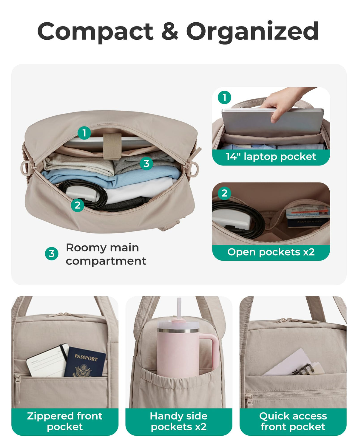 Expandable Travel Duffel Bag Set J199