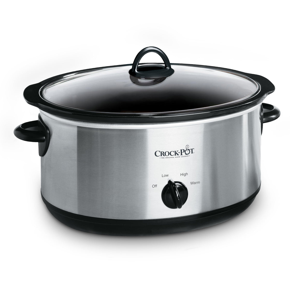 7-Quart Manual Slow Cooker, Family Size, Removable Stoneware, Dishwasher Safe, Stainless Steel T232722