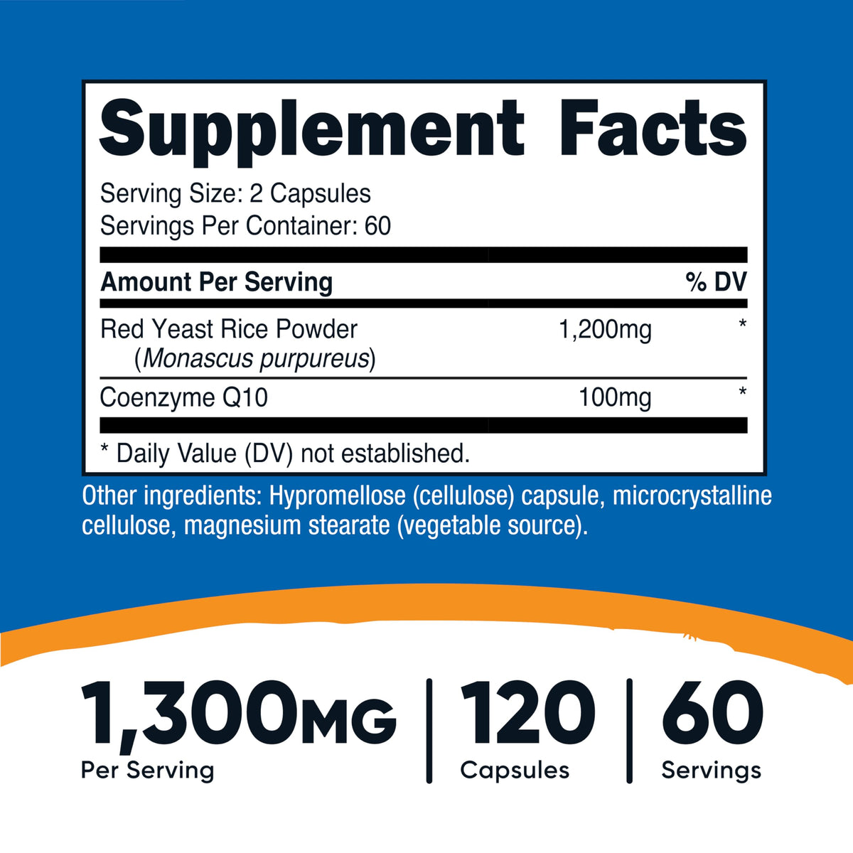 Red Yeast Rice with CoQ10 1300mg 120 Capsules S2223