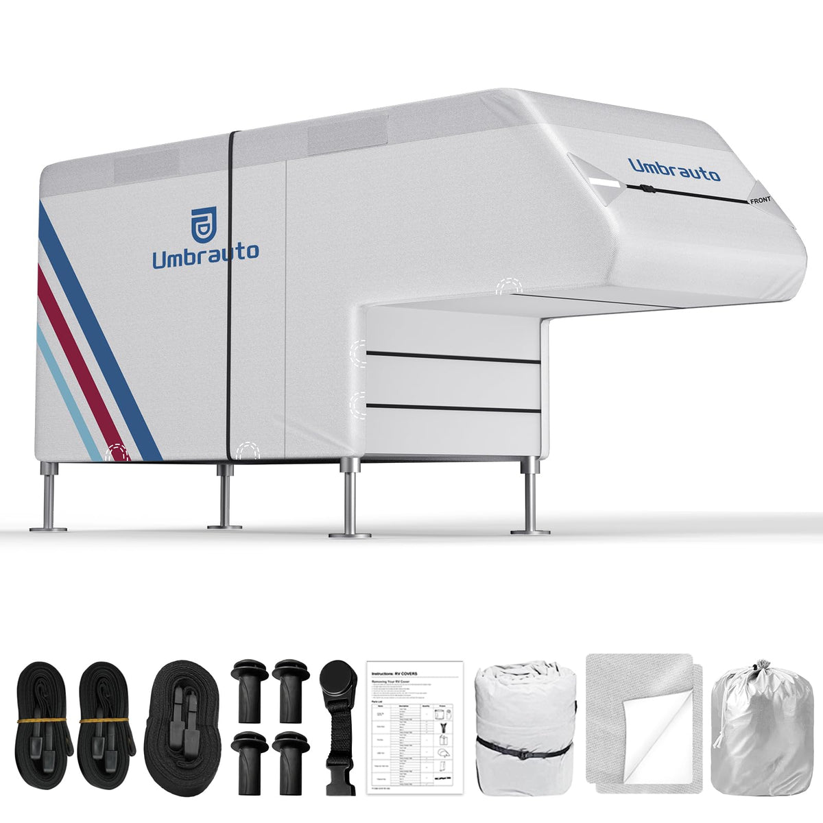 10–12FT Waterproof Oxford Truck Camper Cover with Straps & Air Vents X70608