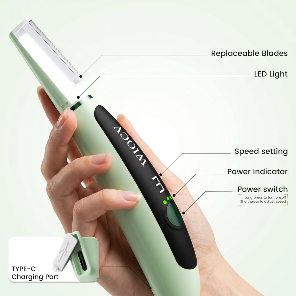 Green Electric Facial Razor A693