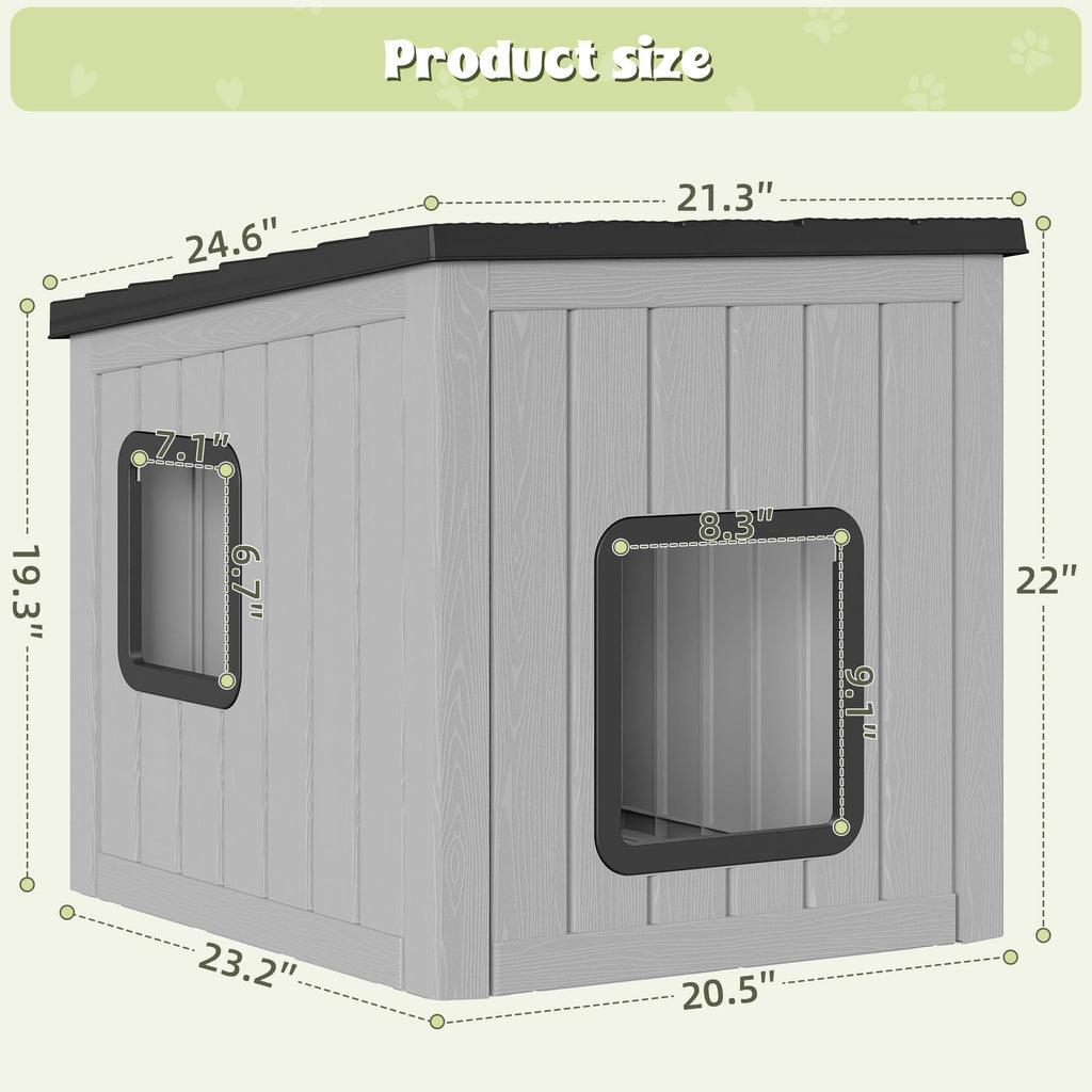 Weatherproof Outdoor Cat House with Air Holes H599137