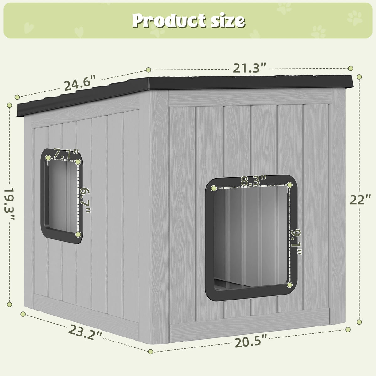 Weatherproof Outdoor Cat House with Air Holes H599137