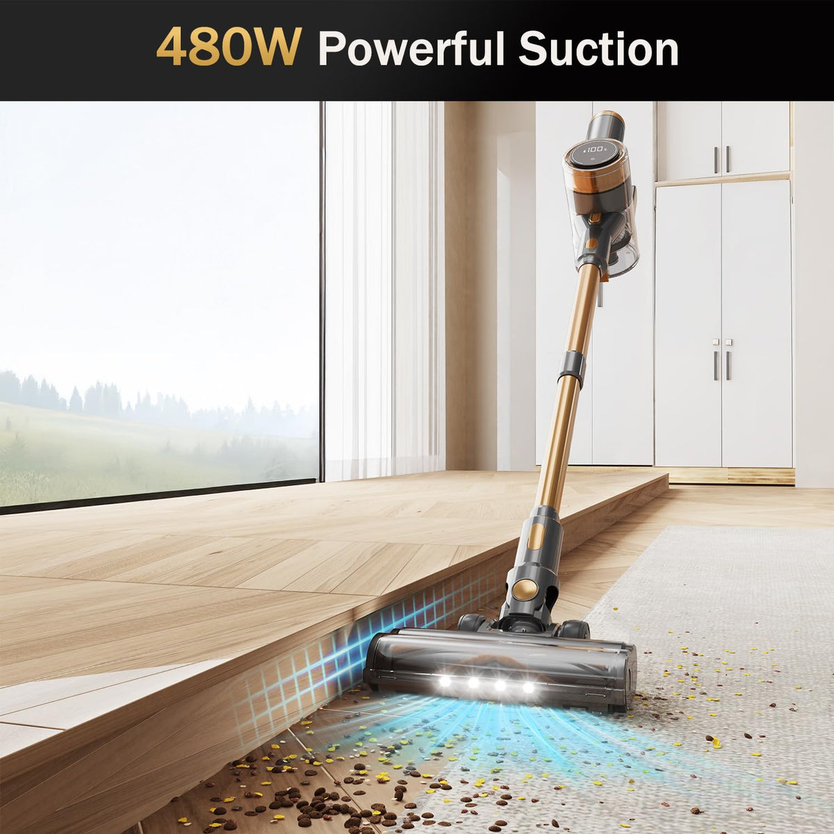 Cordless Stick Vacuum Cleaner 10-in-1 Lightweight 45mins Runtime U32644