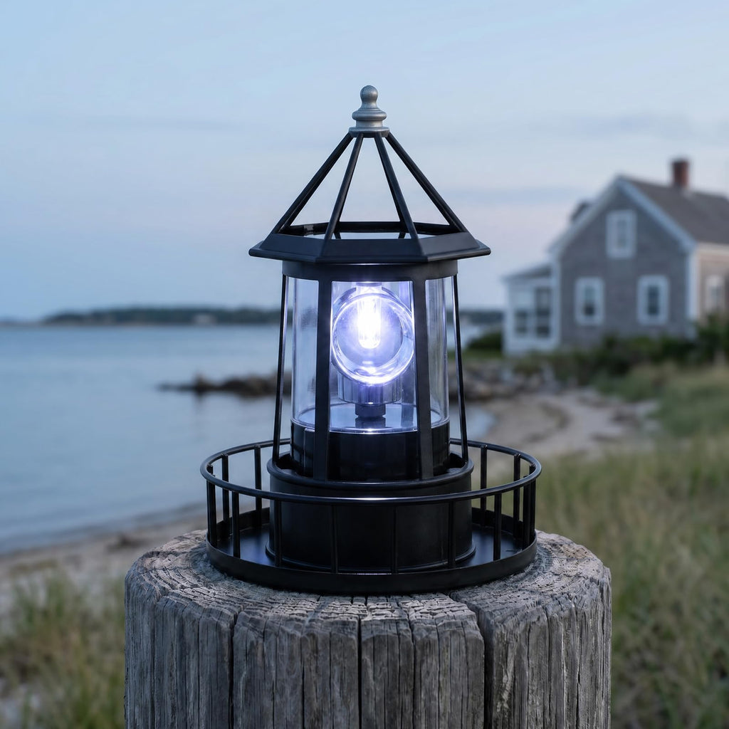 Solar Lighthouse Rotating LED Light IP65 Waterproof Outdoor Lamp L5701