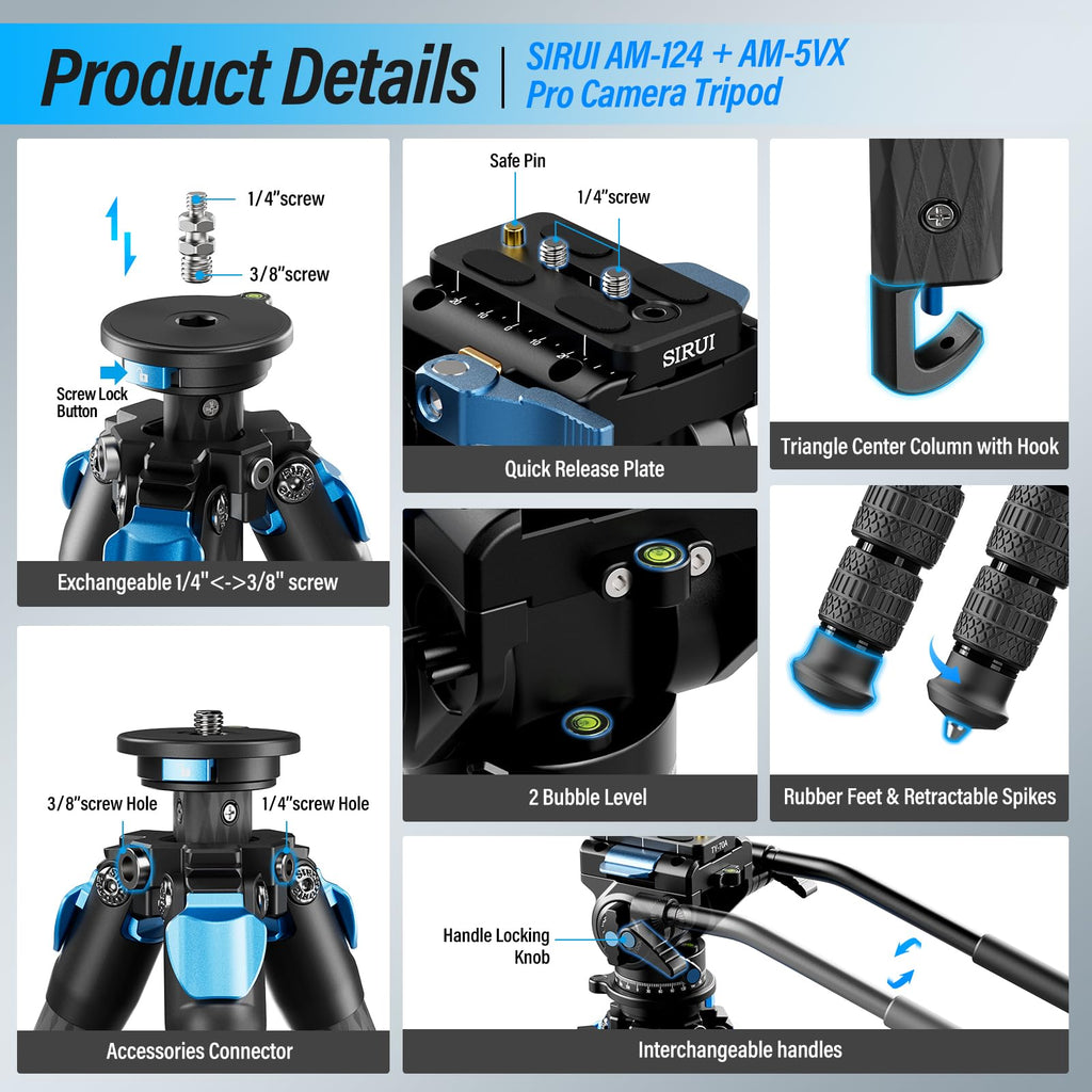 Carbon Fiber Camera Tripod with Fluid Head K56451