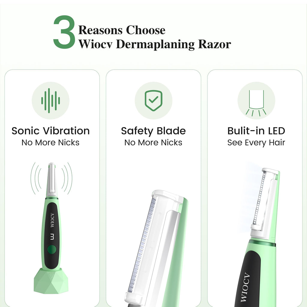 Green Electric Facial Razor A693