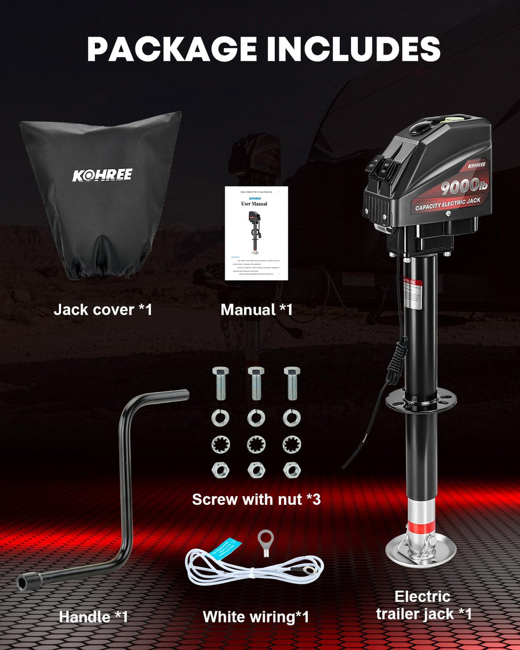 Electric Trailer Jack 9000 lbs 12V A-Frame H89272