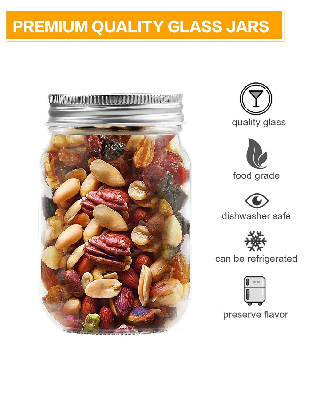 12 oz Glass Canning Jars 6 Pack M82188