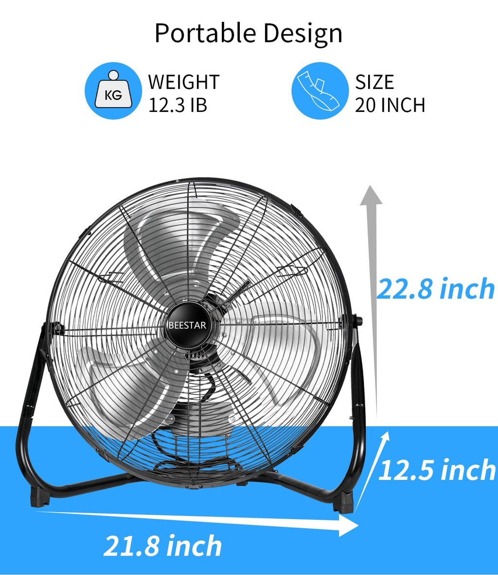 20 Inch Heavy Duty High Velocity Metal Floor Fan R4804