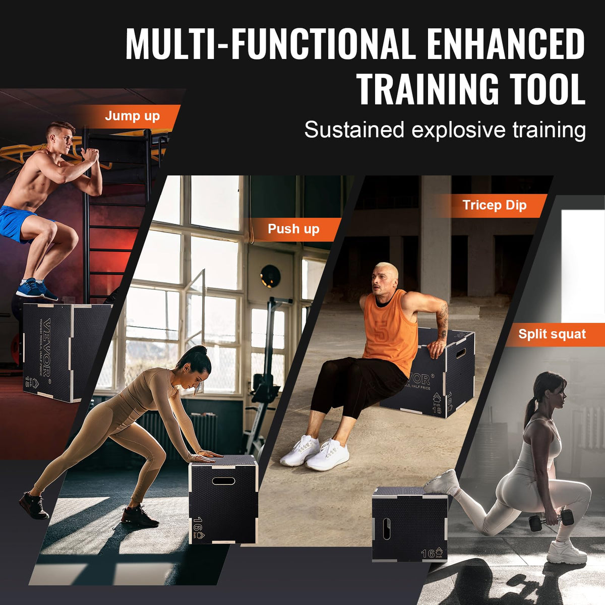 3 in 1 Wood Plyometric Jump Box U6652