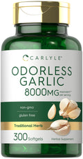 Odorless Garlic Softgels Supplement 300 Count G9943
