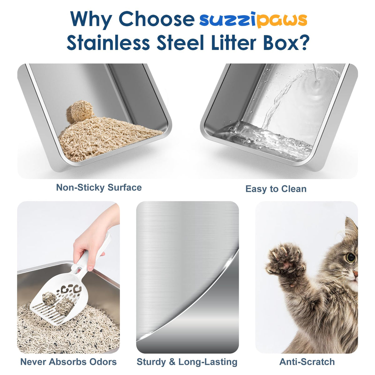 Stainless Steel Cat Litter Box with Lid A492601