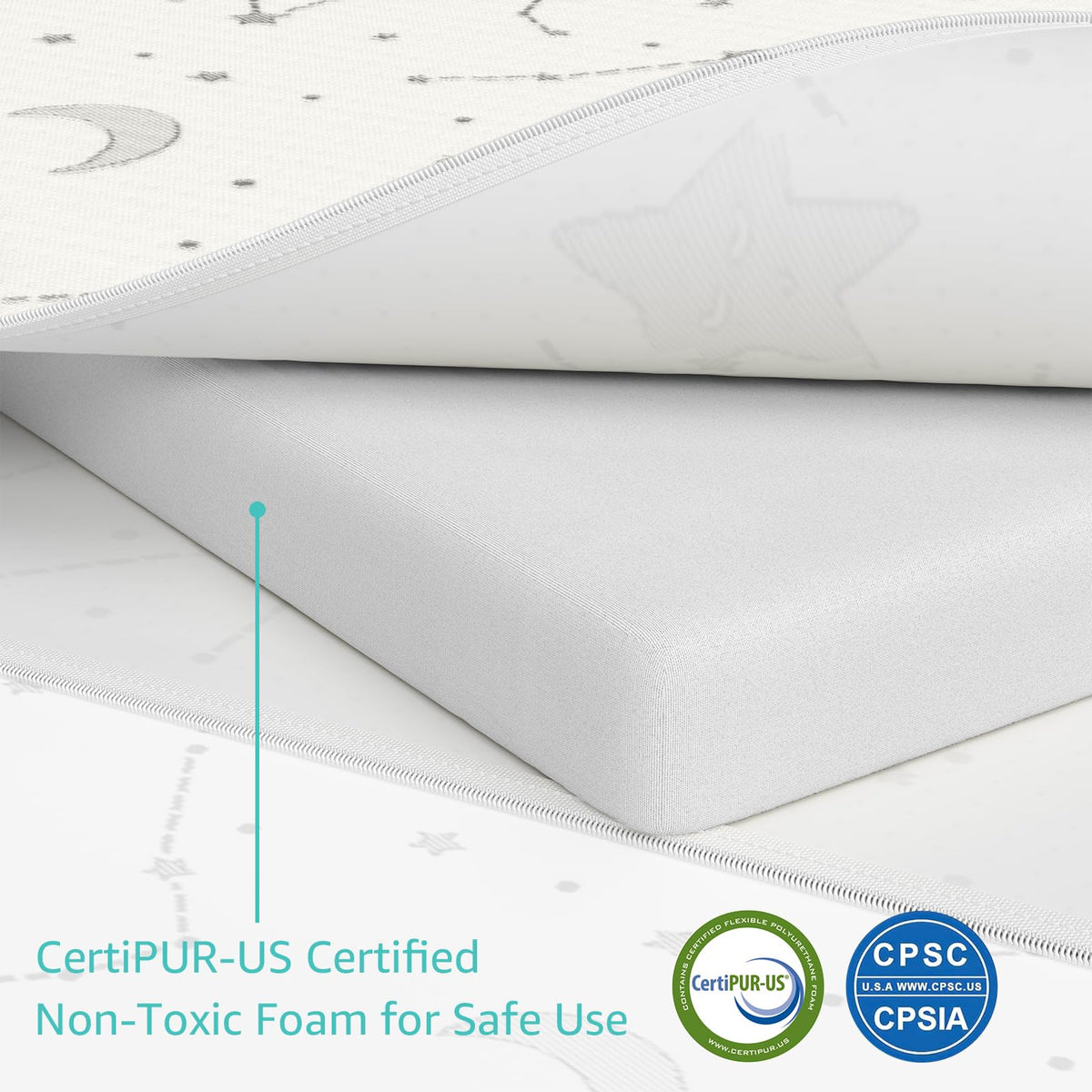 Bamboo Breathable 38x26 Waterproof Baby Mattress Topper with Strap U316