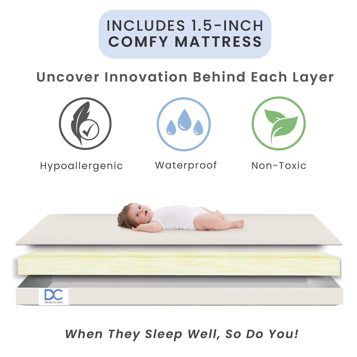 Folding Portable Mini Baby Crib with Mattress J1771
