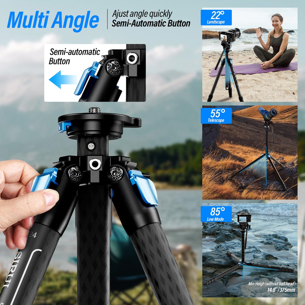 Carbon Fiber Camera Tripod with Fluid Head K56451