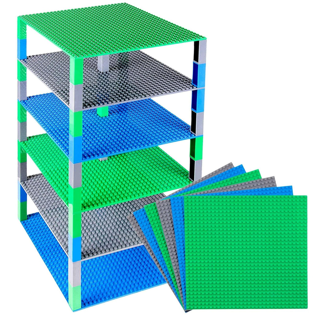 10 x 10 in 6 Baseplates with 50 Stackers Building Toy Blocks Q1525