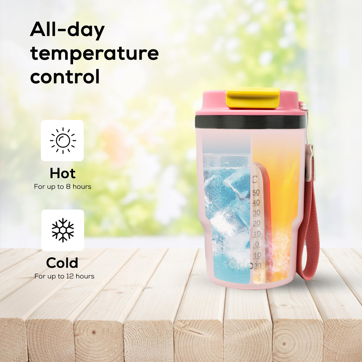 16oz Insulated Stainless Steel Tumbler with Straw & Lid T234986