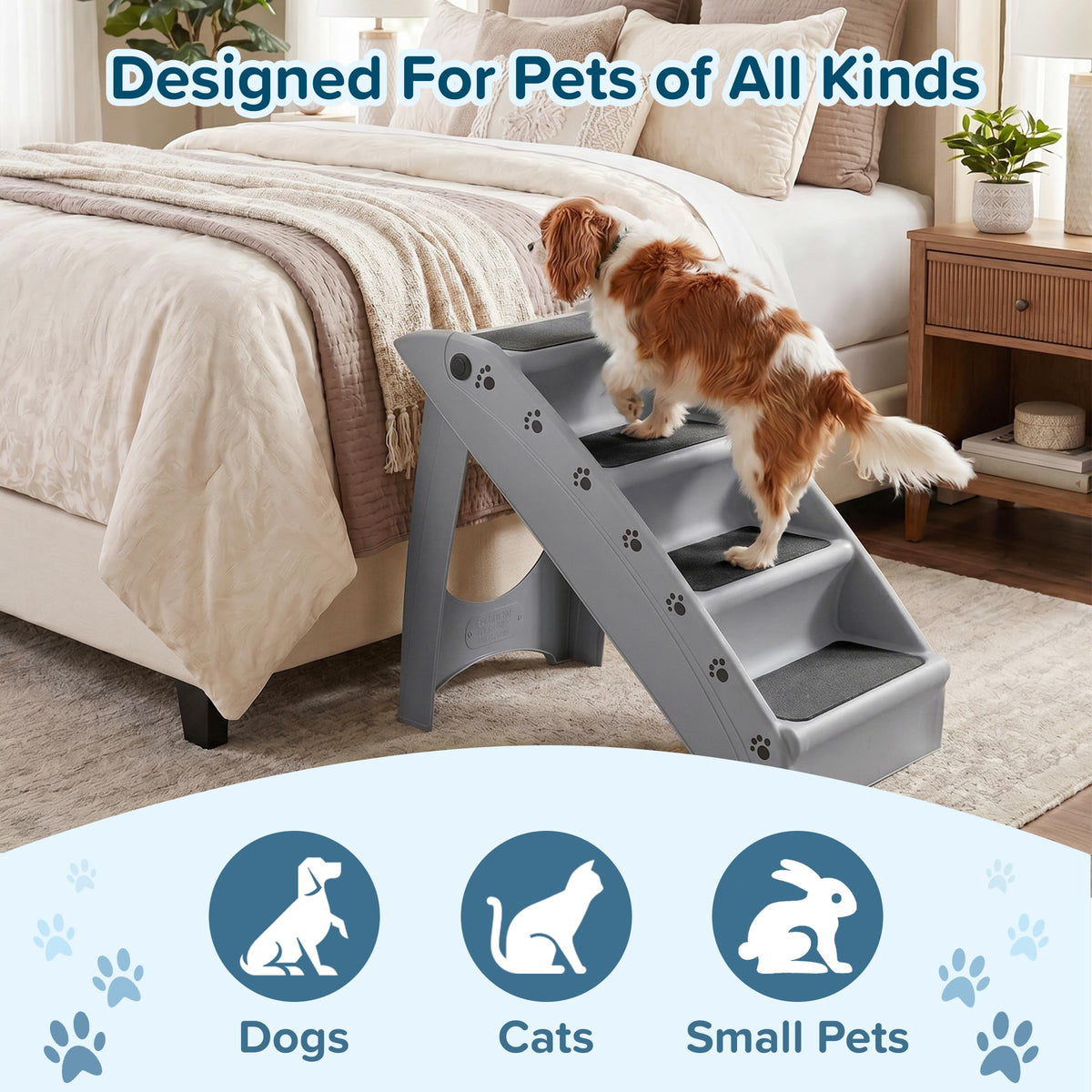 Lightweight Durable Plastic Dog Stairs V946