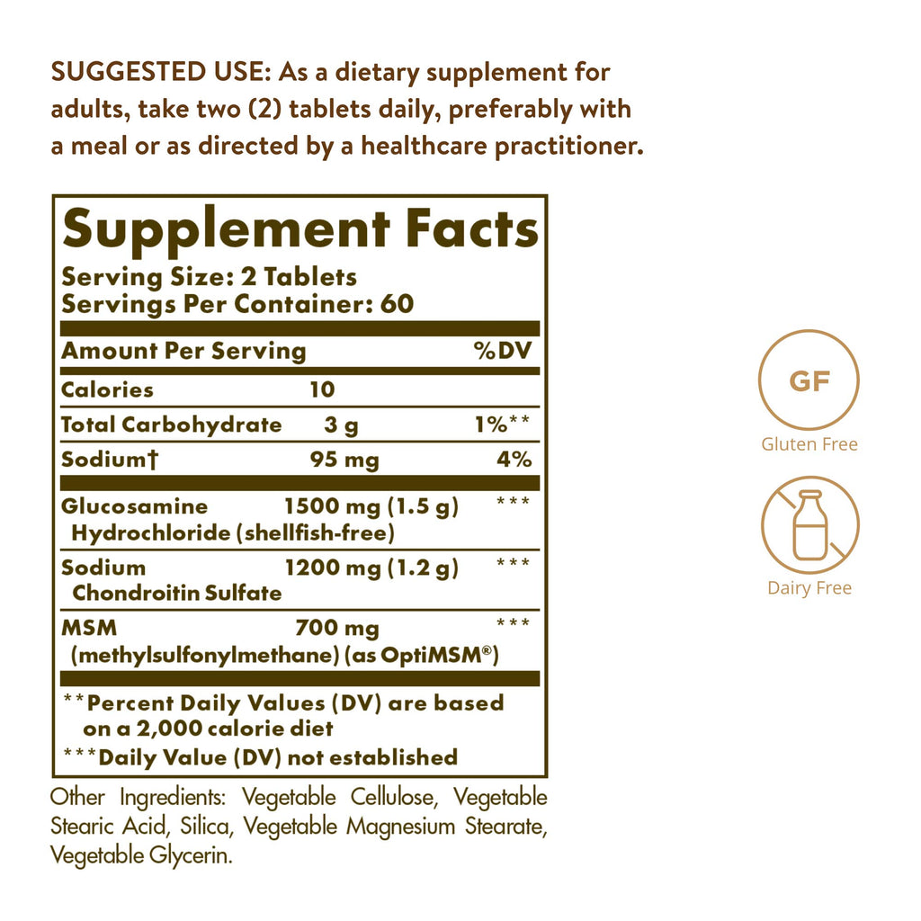120 Tablets Glucosamine Chondroitin MSM P33863
