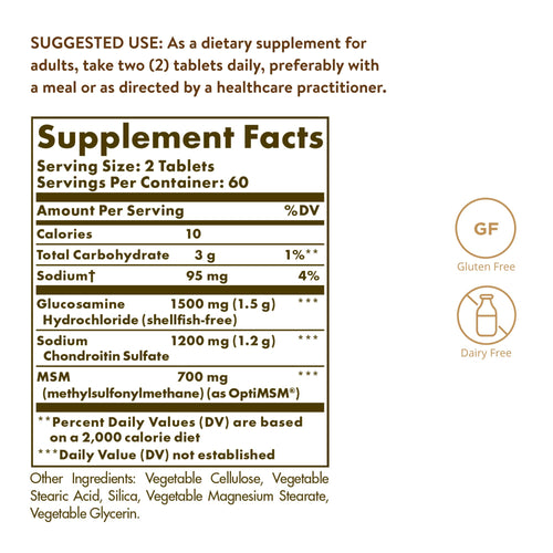 120 Tablets Glucosamine Chondroitin MSM P33863
