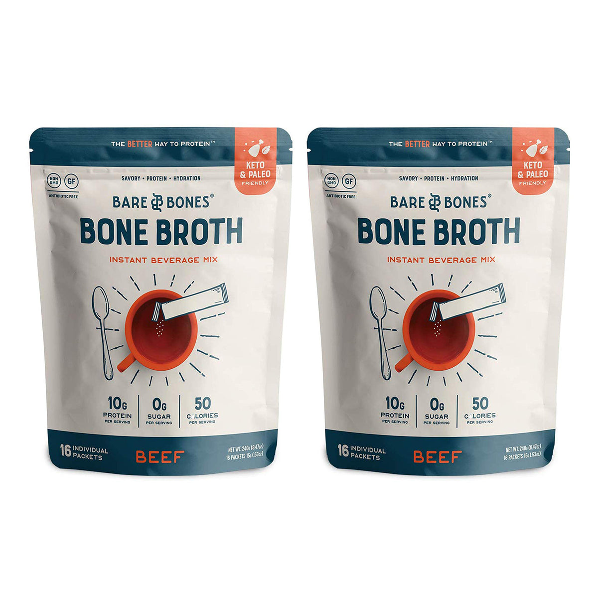 Beef Bone Broth Instant Powdered Mix 32 Pack T62077