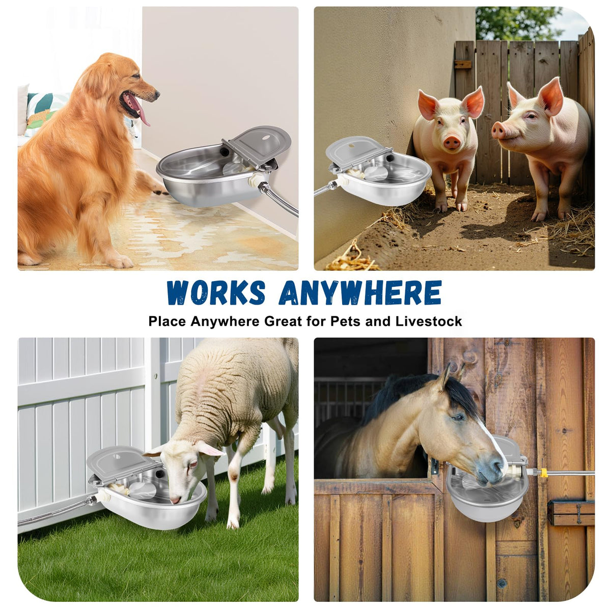 Automatic Chicken Waterer 304 Steel Poultry Water Dispenser D830952