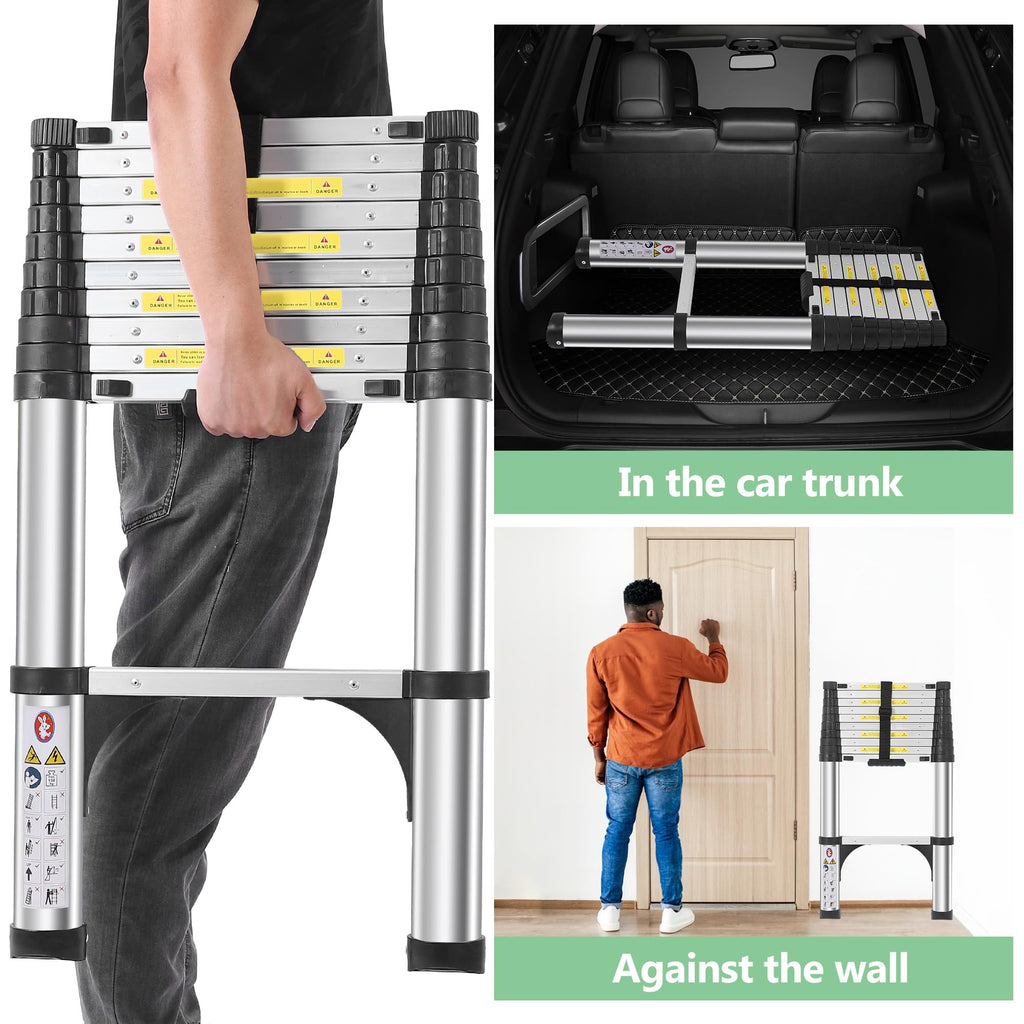 Telescoping Aluminum Ladder with Hooks I81707