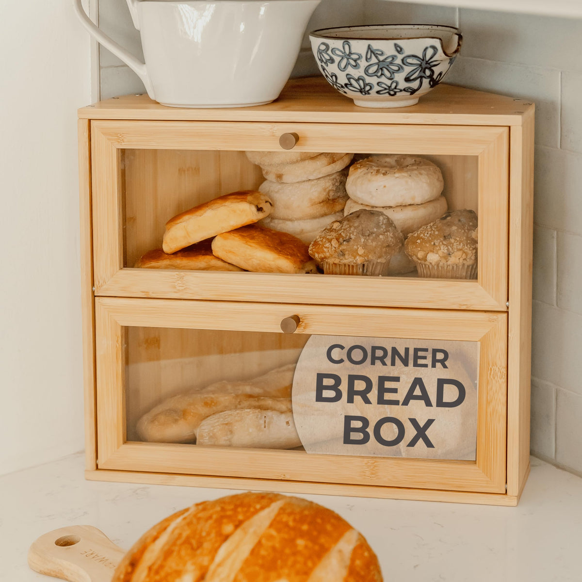 Bamboo Wooden Bread Box F51089