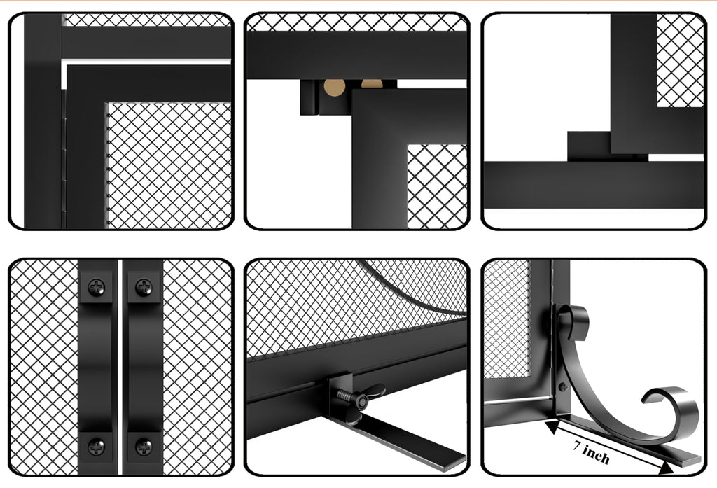Black Wrought Iron Fireplace Screen H65212