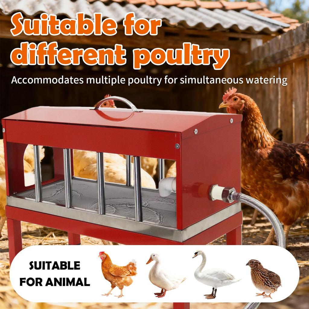 Automatic Stainless Steel Poultry Waterer with Float Valve J199190