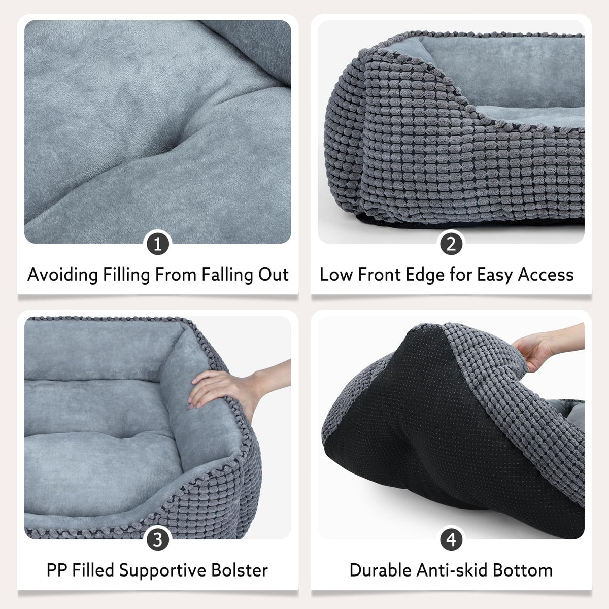 Rectangle Washable Calming Dog Bed B11353