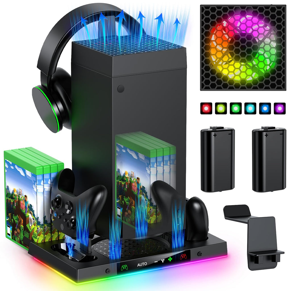 Black Cooling Fan Charge Stand for Xbox Series X Console T405