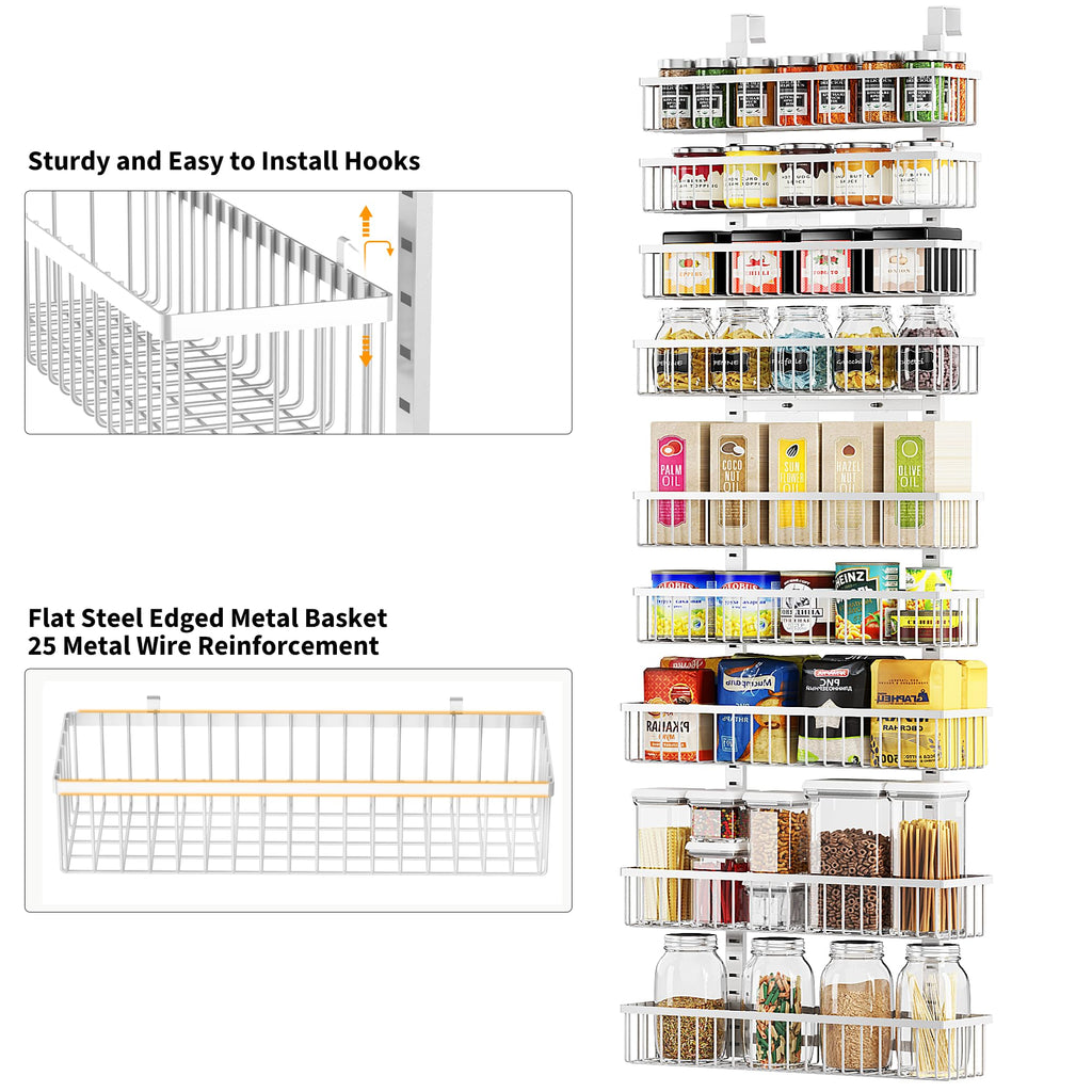 White 9-Tier Over The Door Pantry Organizer L593488