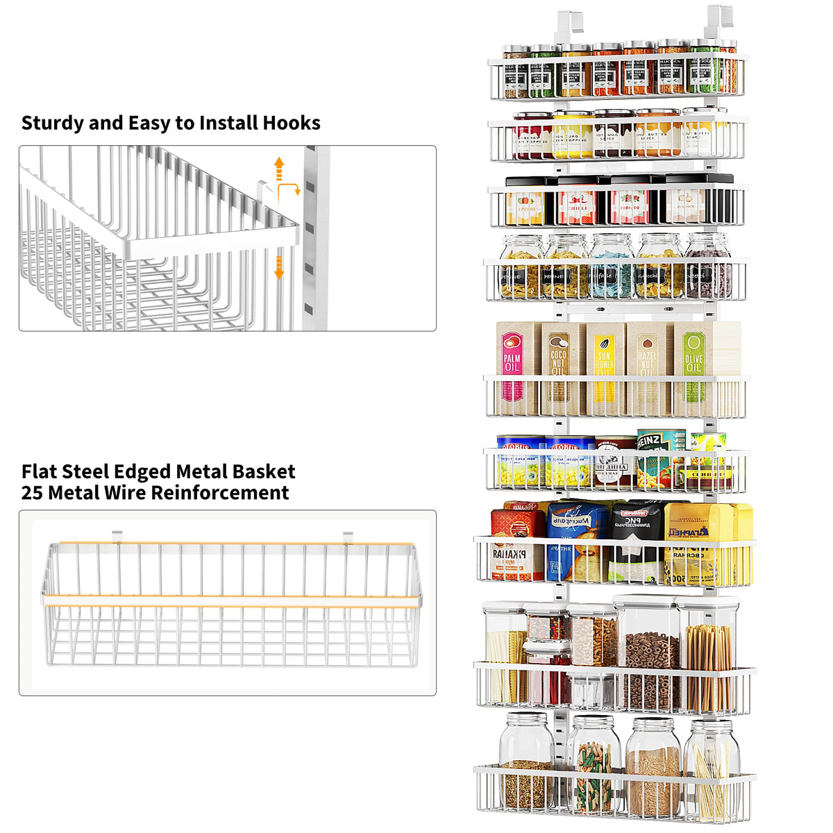 White 9-Tier Over The Door Pantry Organizer L593488