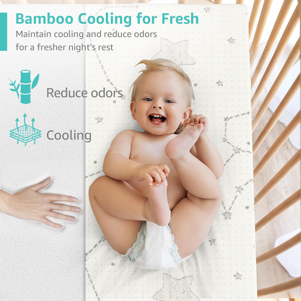 Bamboo Breathable 38x26 Waterproof Baby Mattress Topper with Strap U316