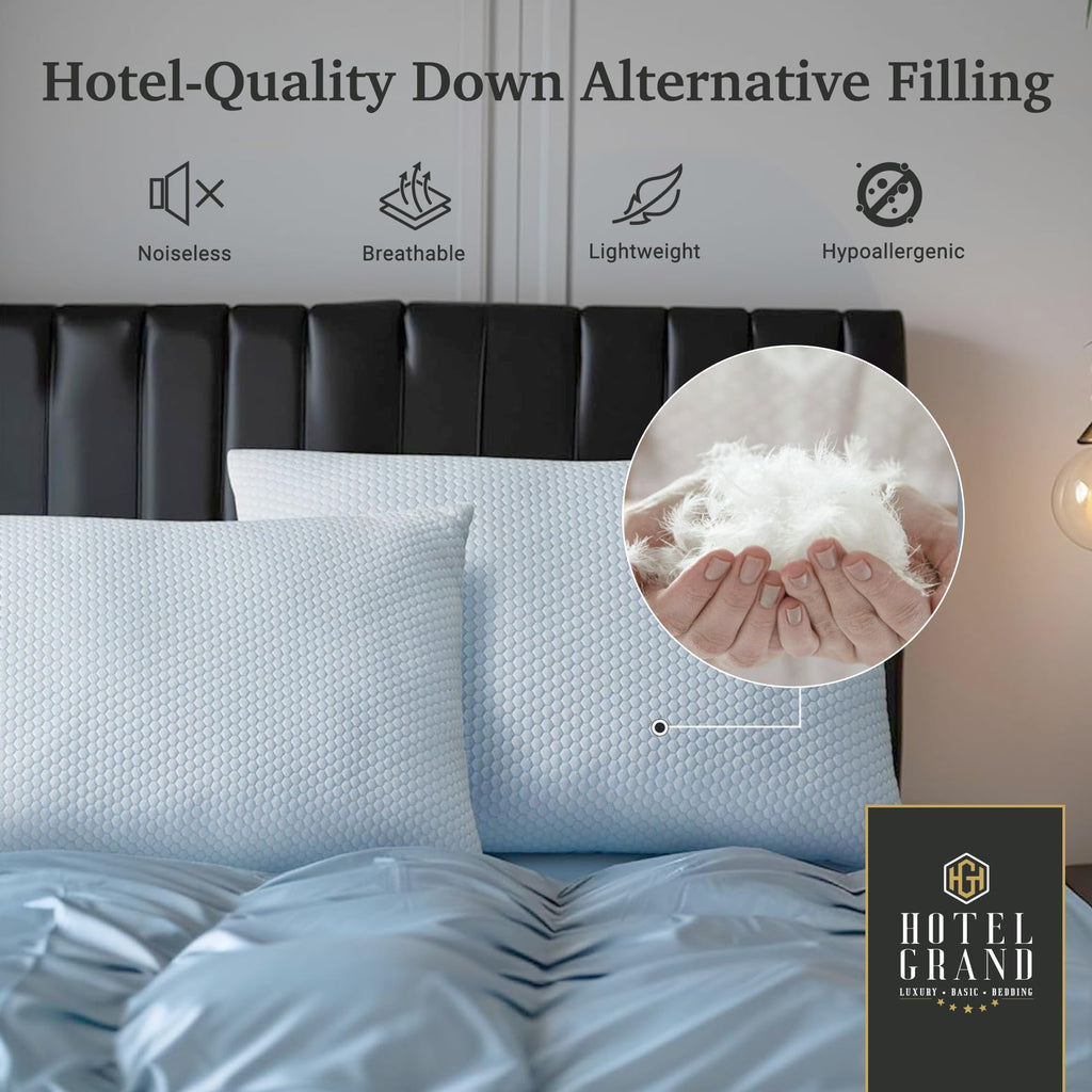 Cooling Soft Low-Profile Pillow King Size Set of 2 I5430