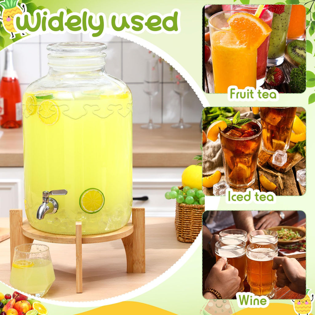 3 Gallon Glass Beverage Dispenser with Stand I142